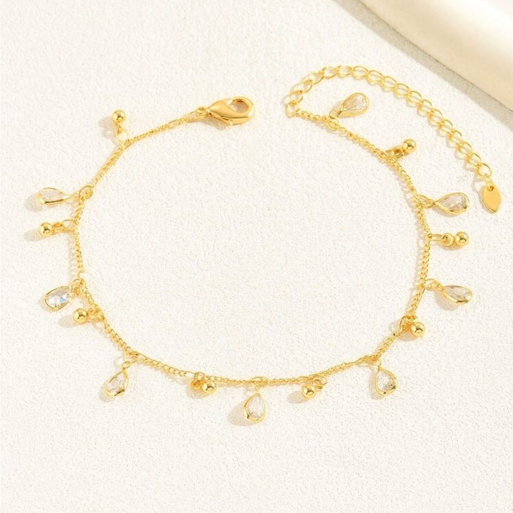 Elegant Teardrop Charm anklet N963